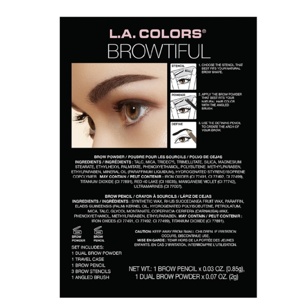 L.A. Colors Browtiful Light Medium 7 Piece Brow Filler Kit NWT - Picture 3 of 6